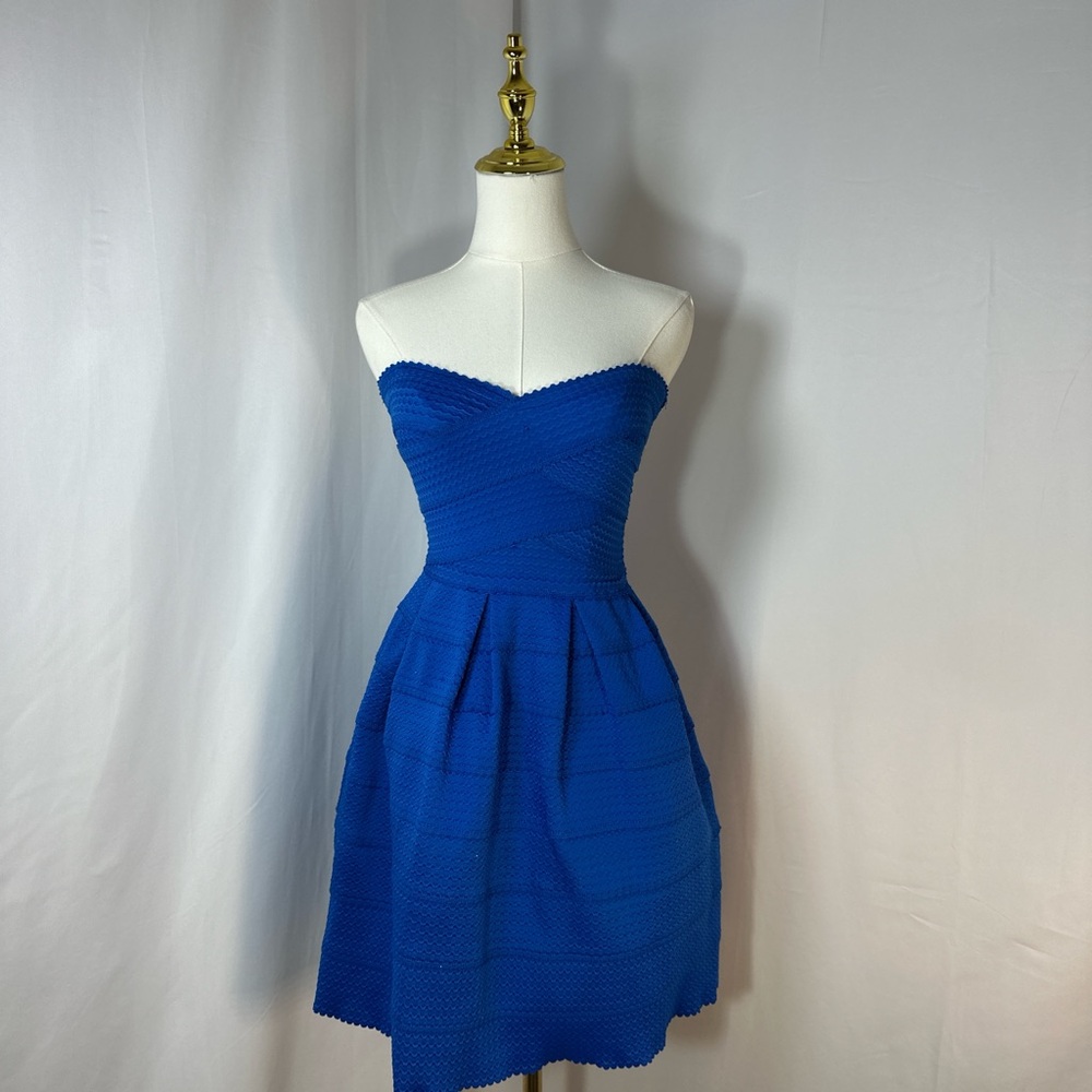 Blue Strapless Sweetheart Mini Dress for Cocktail